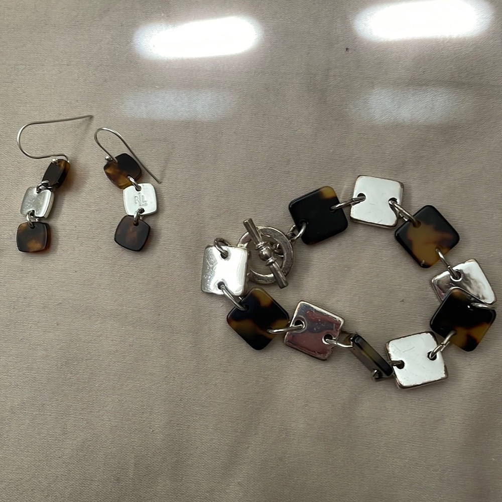Ralph Lauren earrings and bracelet. Earrings have never been worn.